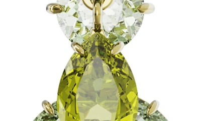 Swarovski 'gema' Asymmetric Crystal Drop Earrings In Green