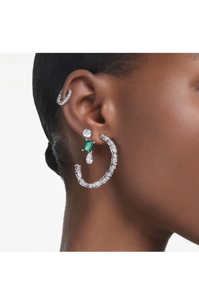 Shop Swarovski Mesmera Hoop Earrings In Silver