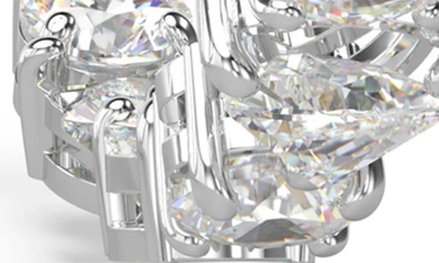 Swarovski Rhodium-plated Medium Mixed Crystal C-hoop Earrings, 1.54" In Silver