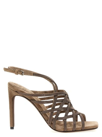 Shop Brunello Cucinelli Monile Sandals Beige