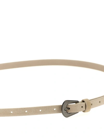 Shop Brunello Cucinelli Suede Belt Belts White