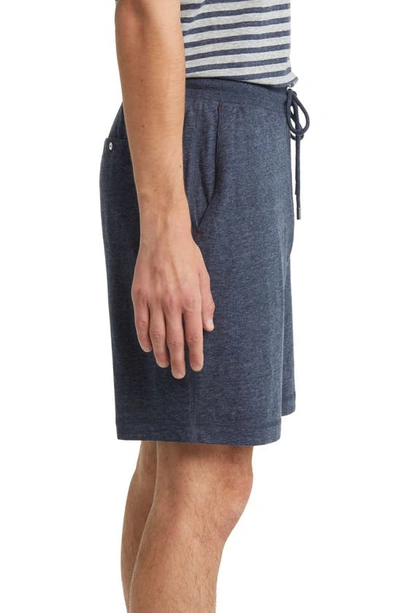 Shop Daniel Buchler Heathered Recycled Cotton Blend Pajama Shorts In Navy