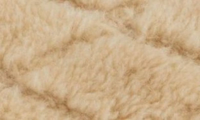 Saint Laurent Sade Mini Tube Shearling Shoulder Bag In Natural Beige/ Dark Cigar