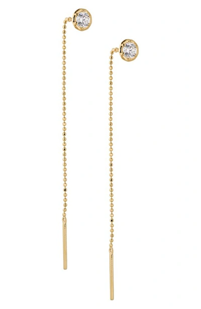 Shop Nadri Cleo Cubic Zirconia Threader Earrings In Gold