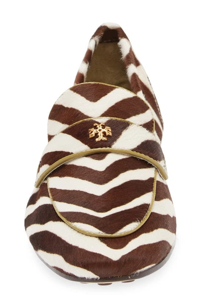 Shop Tory Burch Ballet Loafer In Zebra / Algae Print Calf Hair