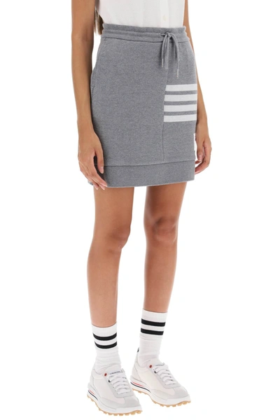 Shop Thom Browne Knitted Mini Skirt With 4 Bar Motif