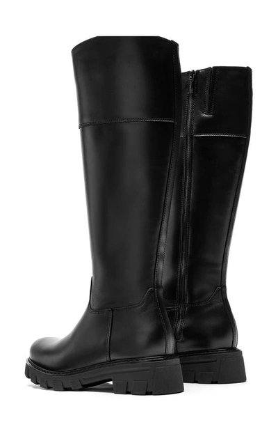 Shop La Canadienne Alabama Waterproof Knee High Platform Boot In Black Leather