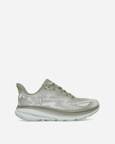 Shop Hoka One One Wmns Clifton 9 Sneakers Olive Haze / Mercury In Multicolor