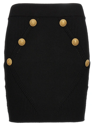 Shop Balmain Mini Knit Skirt Skirts In Black