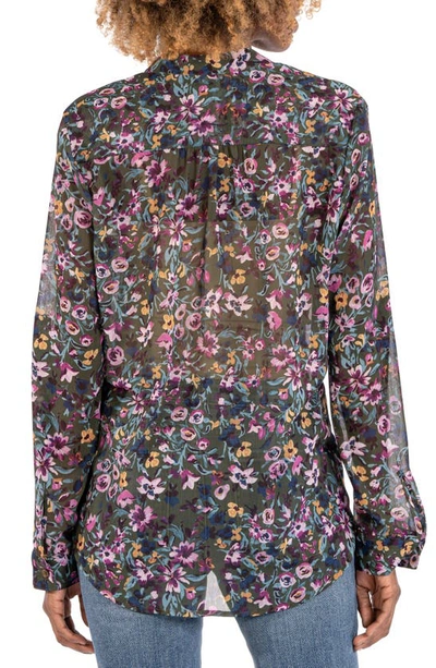 Shop Kut From The Kloth Jasmine Chiffon Button-up Shirt In Marsan Pine