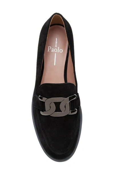 Shop Linea Paolo Melise Chain Loafer In Black Suede
