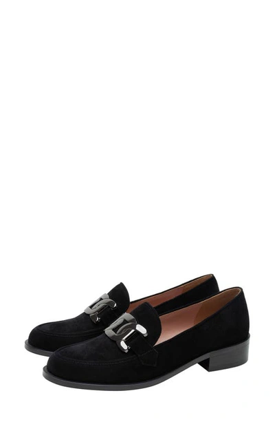 Shop Linea Paolo Melise Chain Loafer In Black Suede