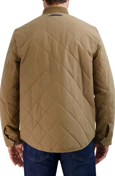 Shop Cole Haan Water Resistant Diamond Quilted Jacket In Tan