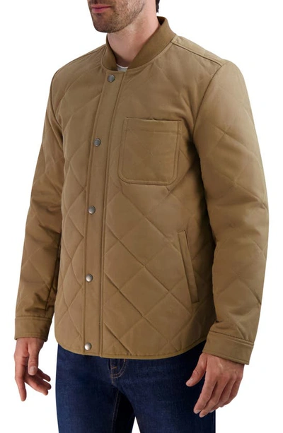 Shop Cole Haan Water Resistant Diamond Quilted Jacket In Tan