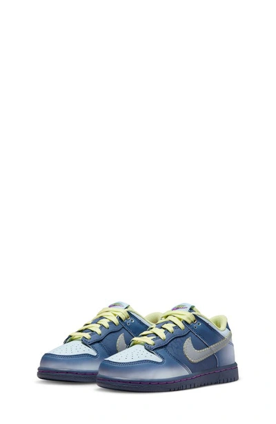 Shop Nike Kids' Dunk Low Basketball Sneaker In Diffused Blue/ Blue/ Green