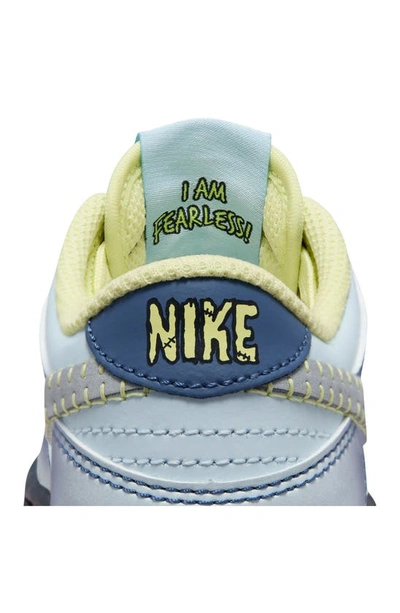 Shop Nike Kids' Dunk Low Basketball Sneaker In Diffused Blue/ Blue/ Green