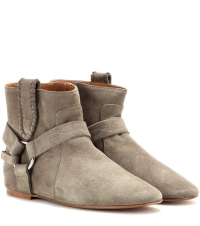 Shop Isabel Marant Ralf Suede Ankle Boots In Beige