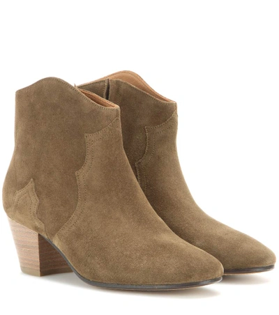 Shop Isabel Marant Étoile Dicker Suede Ankle Boots In Lrowe