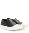 RICK OWENS Boat leather slip-on trainers