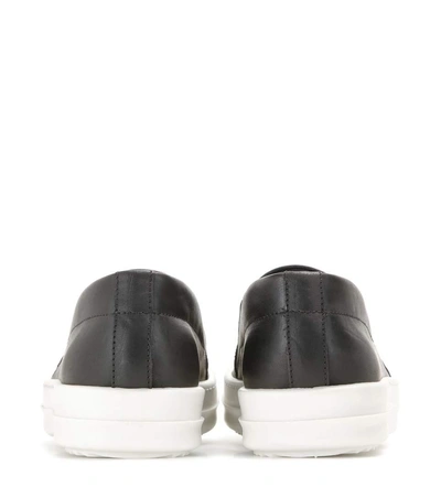 Shop Rick Owens Boat Leather Slip-on Sneakers