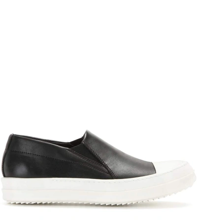 Shop Rick Owens Boat Leather Slip-on Sneakers