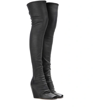 Rick Owens Open-toe Over-the-knee Boots In Black | ModeSens