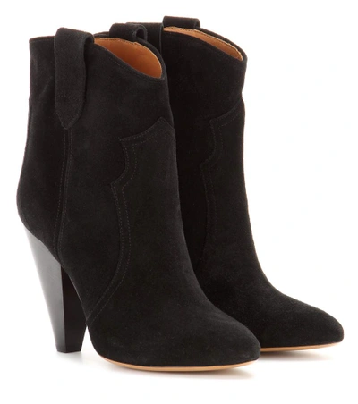 Shop Isabel Marant Roxann Suede Boots In Black