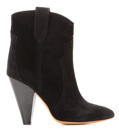 Shop Isabel Marant Roxann Suede Boots In Black