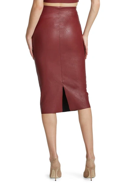 Shop Commando Faux Leather Midi Skirt In Garnet