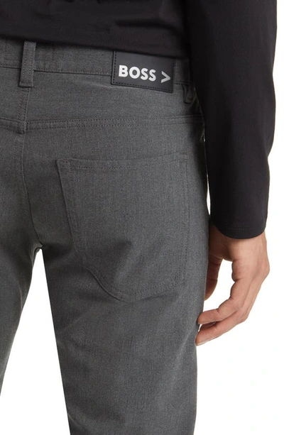 Shop Hugo Boss Boss Delaware Straight Leg Five Pocket Pants In Charcoal