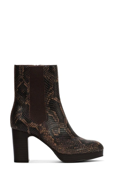 Donald Pliner Zelda Snake Embossed Platform Chelsea Boot In Cherry