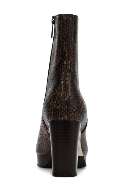 Donald Pliner Zelda Snake Embossed Platform Chelsea Boot In Cherry