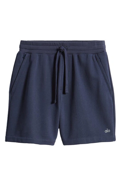 Shop Alo Yoga Chill Shorts In Navy