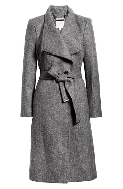 Shop Ted Baker Roseane Wool Wrap Coat In Black