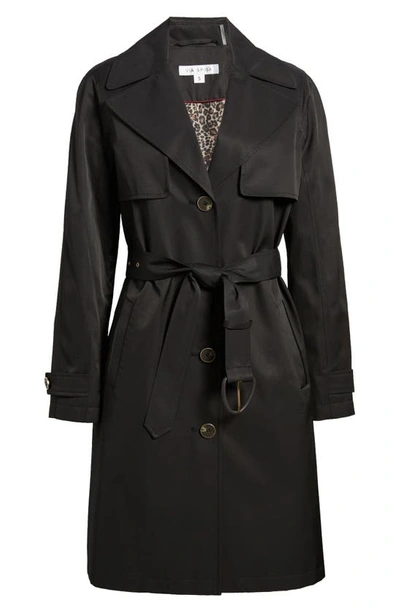 Shop Via Spiga Belted Trench Coat In Black