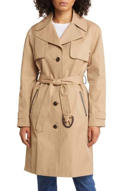 Shop Via Spiga Belted Trench Coat In Camel