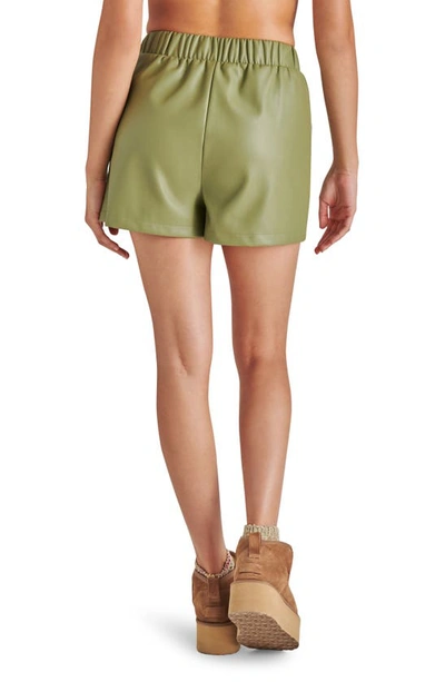 Shop Bb Dakota By Steve Madden Faux The Record Faux Leather Shorts In Dusty Olive