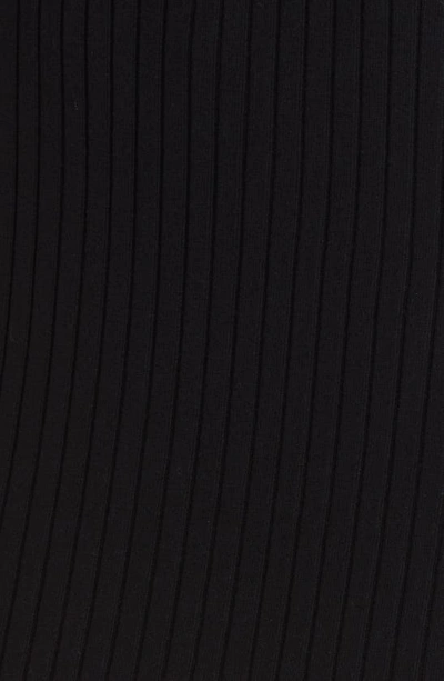Shop Open Edit Scoop Neck Long Sleeve Rib Sweater Dress In Black