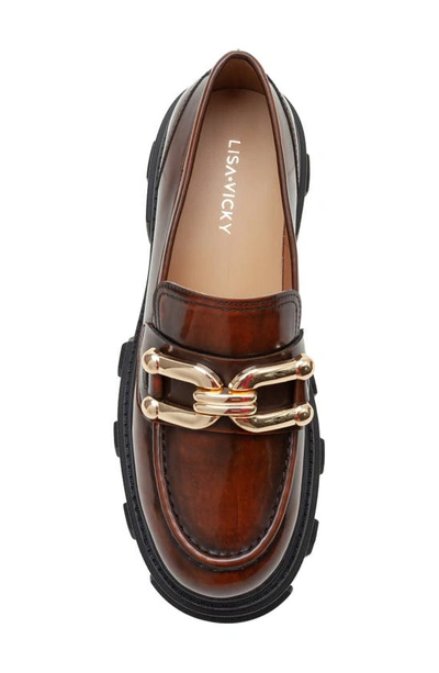 Shop Lisa Vicky Decide Lug Sole Loafer In Walnut