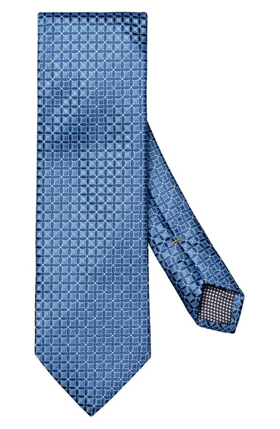 Shop Eton Diamond Jacquard Silk Tie In Medium Blue