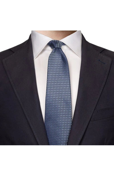 Shop Eton Triangle Neat Silk Tie In Dark Blue
