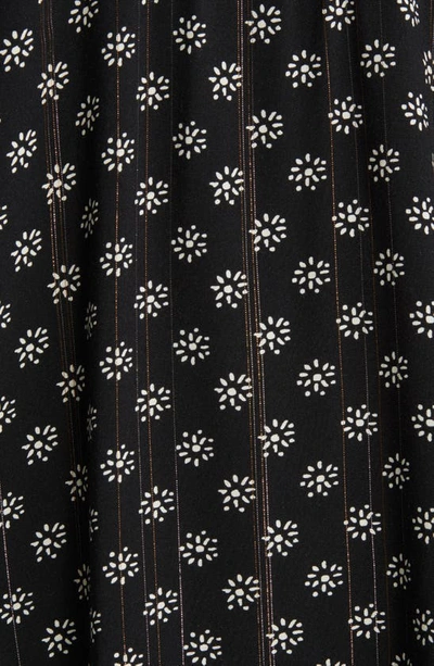 Shop Treasure & Bond Metallic Stripe Floral Long Sleeve Shift Dress In Black Lurex Floral