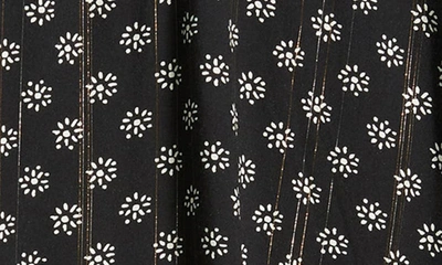 Shop Treasure & Bond Metallic Stripe Floral Long Sleeve Shift Dress In Black Lurex Floral