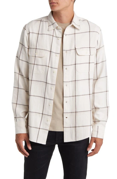 Shop Treasure & Bond Trim Fit Plaid Flannel Shirt In Ivory- Brown Blanket Check