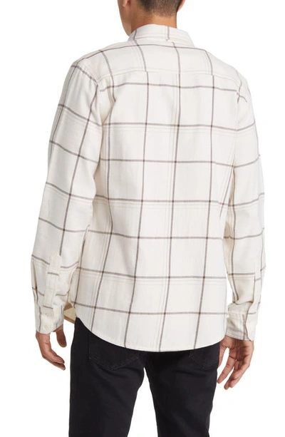 Shop Treasure & Bond Trim Fit Plaid Flannel Shirt In Ivory- Brown Blanket Check