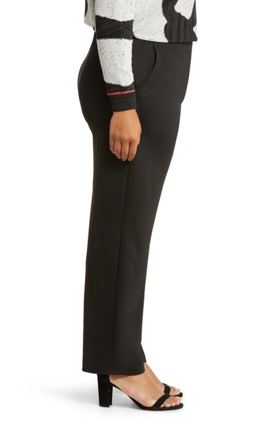 Nic + Zoe Drapey Ponte Ankle Wide Leg Pants In Black Onyx