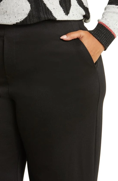 Nic + Zoe Drapey Ponte Ankle Wide Leg Pants In Black Onyx