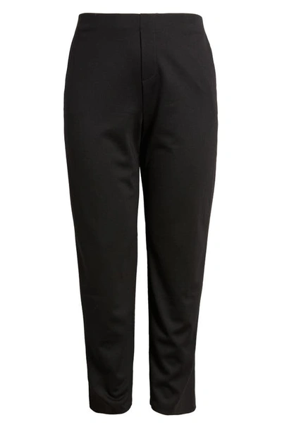 Nic + Zoe Drapey Ponte Ankle Wide Leg Pants In Black Onyx