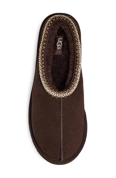 Ugg Mens Tasman Shearling-lined Suede Slippers Dark Brow In Dusted Cocoa