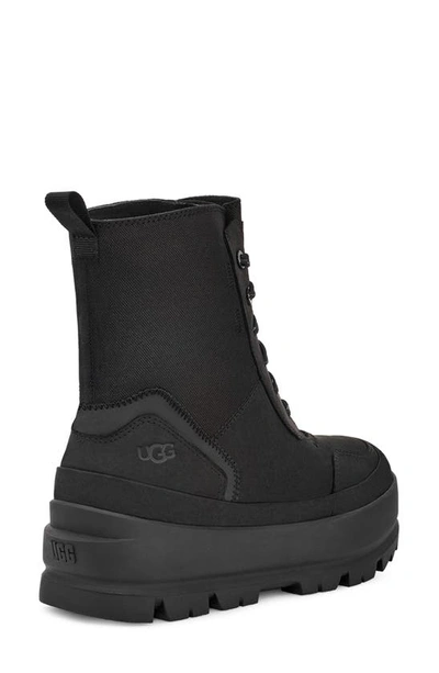 Ugg The  Lug Platform Lace-up Combat Boot In Black